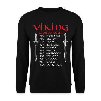 Viking World Tour - Unisex Sweatshirt - black - Front - Alina (178cm) & Michal (187cm)