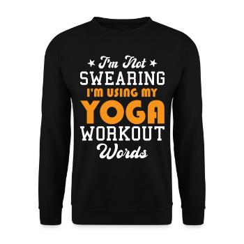 Yoga disant que je ne jure pas que j’utilise ma baguette de yoga - Sweat-shirt Unisexe - noir - Devant - Alina (178cm) & Michal (187cm)