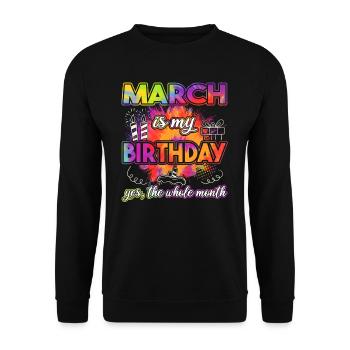 Mars est mon anniversaire - Geburtstag - Sweat-shirt Unisexe - noir - Devant - Alina (178cm) & Michal (187cm)