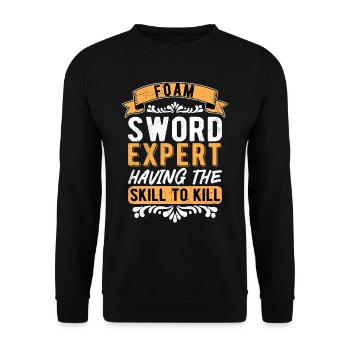 Larp Live Action Role Playing Foam Sword Expert - Unisex Pullover - Schwarz - Vorne - Alina (178cm) & Michal (187cm)