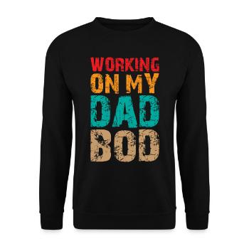 Papa Blague Pun Saying - Travailler sur mon papa Bod - Sweat-shirt Unisexe - noir - Devant - Alina (178cm) & Michal (187cm)