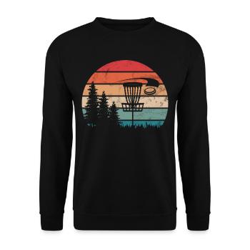 Lustiges Disc Golf & Ultimate Frisbee Spieler - Unisex Pullover - Schwarz - Vorne - Alina (178cm) & Michal (187cm)