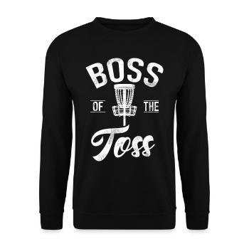 Lustiges Disc Golf & Ultimate Frisbee Spieler - Unisex Pullover - Schwarz - Vorne - Alina (178cm) & Michal (187cm)