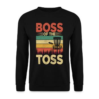 Lustiges Disc Golf & Ultimate Frisbee Spieler - Unisex Pullover - Schwarz - Vorne - Alina (178cm) & Michal (187cm)