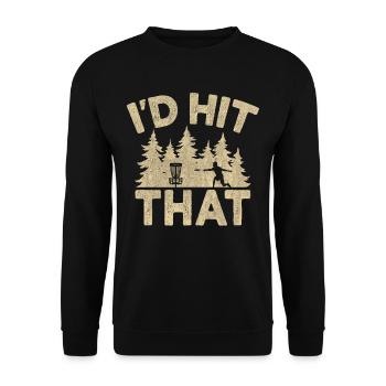 Lustiges Disc Golf & Ultimate Frisbee Spieler - Unisex Pullover - Schwarz - Vorne - Alina (178cm) & Michal (187cm)