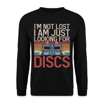 Lustiges Disc Golf & Ultimate Frisbee Spieler - Unisex Pullover - Schwarz - Vorne - Alina (178cm) & Michal (187cm)