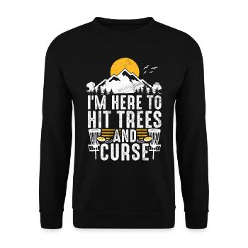 Lustiges Disc Golf & Ultimate Frisbee Spieler - Unisex Pullover - Schwarz - Vorne - Alina (178cm) & Michal (187cm)