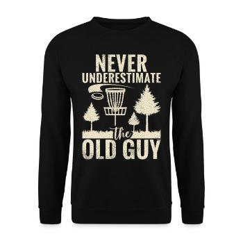 Lustiges Disc Golf & Ultimate Frisbee Spieler - Unisex Pullover - Schwarz - Vorne - Alina (178cm) & Michal (187cm)