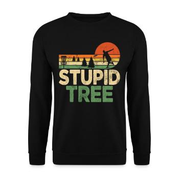Lustiges Disc Golf & Ultimate Frisbee Spieler - Unisex Pullover - Schwarz - Vorne - Alina (178cm) & Michal (187cm)