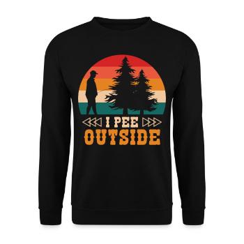 I pee outside I love it outside - Unisex Sweatshirt - black - Front - Alina (178cm) & Michal (187cm)