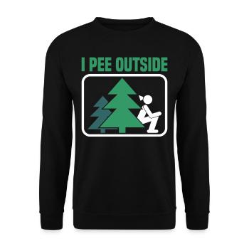 I pee outside I love it outside - Unisex Sweatshirt - black - Front - Alina (178cm) & Michal (187cm)