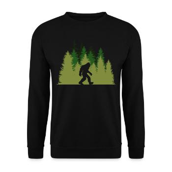 Bigfoot in the forest - Unisex Sweatshirt - black - Front - Alina (178cm) & Michal (187cm)
