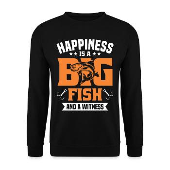 Man, I love fishing design - Unisex Sweatshirt - black - Front - Alina (178cm) & Michal (187cm)