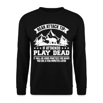 Bear attack tip for Funny Hikind and - Unisex Sweatshirt - black - Front - Alina (178cm) & Michal (187cm)
