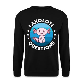 I Axolotl questions - Unisex Sweatshirt - black - Front - Alina (178cm) & Michal (187cm)