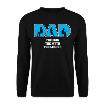 Papa l’homme Le mythe La légende - Sweat-shirt Unisexe - noir - Devant - Alina (178cm) & Michal (187cm)