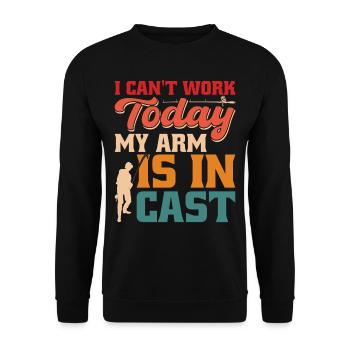 Je ne peux pas travailler aujourd’hui, mon bras est - Sweat-shirt Unisexe - noir - Devant - Alina (178cm) & Michal (187cm)