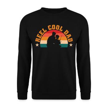 Reel Cool Dad - Unisex Sweatshirt - black - Front - Alina (178cm) & Michal (187cm)