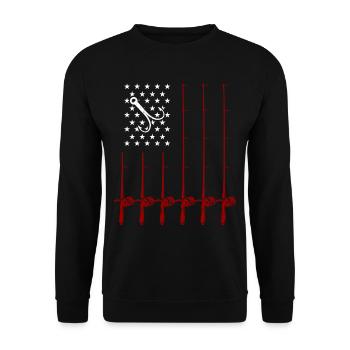 Fun fishing design - Unisex Sweatshirt - black - Front - Alina (178cm) & Michal (187cm)