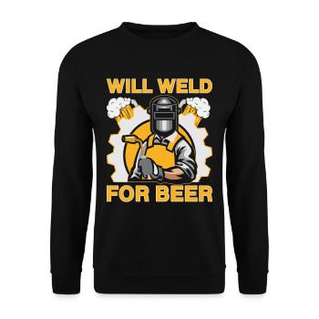 Will Weld For Beer Welder Lover Idée cadeau - Sweat-shirt Unisexe - noir - Devant - Alina (178cm) & Michal (187cm)