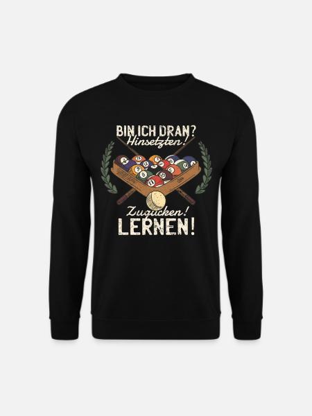 Billard Lustiger Spruch & Herren Snooker Design - Unisex Pullover - Schwarz