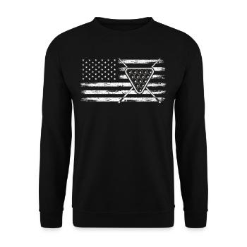 Billard Lustiger Spruch & Herren Snooker Design - Unisex Pullover - Schwarz - Vorne - Alina (178cm) & Michal (187cm)