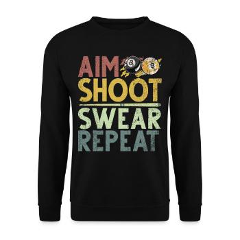 Billard Lustiger Spruch & Herren Snooker Design - Unisex Pullover - Schwarz - Vorne - Alina (178cm) & Michal (187cm)