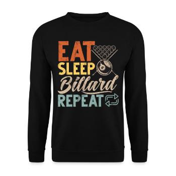 Billard Lustiger Spruch & Herren Snooker Design - Unisex Pullover - Schwarz - Vorne - Alina (178cm) & Michal (187cm)