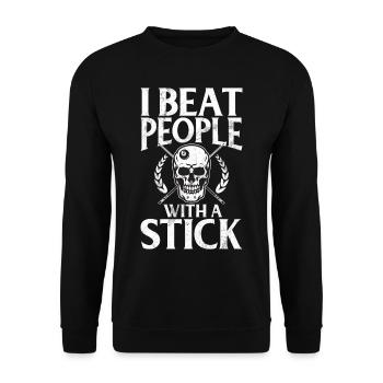 Billard Lustiger Spruch & Herren Snooker Design - Unisex Pullover - Schwarz - Vorne - Alina (178cm) & Michal (187cm)