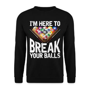 Billard Dicton Amusant & Design Snooker Homme - Sweat-shirt Unisexe - noir - Devant - Alina (178cm) & Michal (187cm)