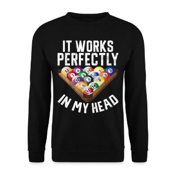 Billard Lustiger Spruch & Herren Snooker Design - Unisex Pullover - Schwarz - Vorne - Alina (178cm) & Michal (187cm)
