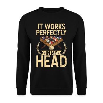 Billard Lustiger Spruch & Herren Snooker Design - Unisex Pullover - Schwarz - Vorne - Alina (178cm) & Michal (187cm)
