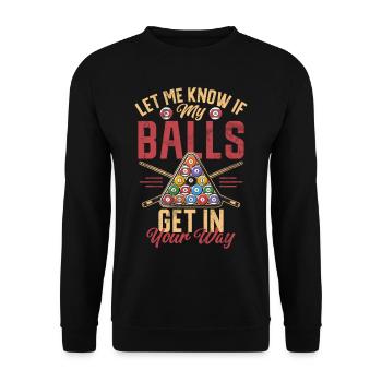 Billard Lustiger Spruch & Herren Snooker Design - Unisex Pullover - Schwarz - Vorne - Alina (178cm) & Michal (187cm)