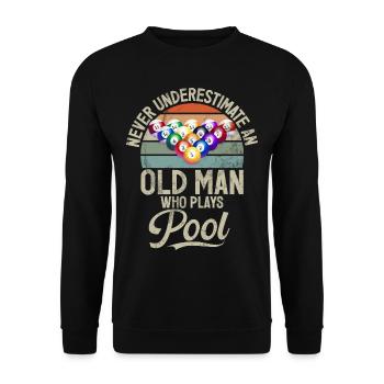 Billard Lustiger Spruch & Herren Snooker Design - Unisex Pullover - Schwarz - Vorne - Alina (178cm) & Michal (187cm)