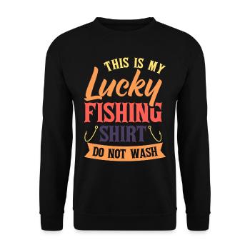 Man, I love fishing design - Unisex Sweatshirt - black - Front - Alina (178cm) & Michal (187cm)