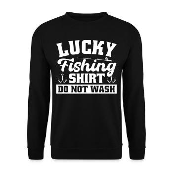 Man, I love fishing design - Unisex Sweatshirt - black - Front - Alina (178cm) & Michal (187cm)