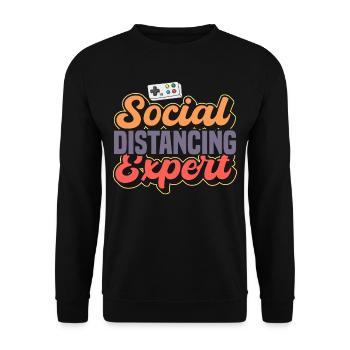 I am an expert in social affairs - Unisex Sweatshirt - black - Front - Alina (178cm) & Michal (187cm)