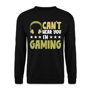kan ikke her du Spil - Unisex sweater - sort - Foran - Alina (178cm) & Michal (187cm)