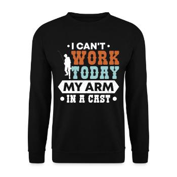 Je ne peux pas travailler aujourd’hui, mon bras est - Sweat-shirt Unisexe - noir - Devant - Alina (178cm) & Michal (187cm)