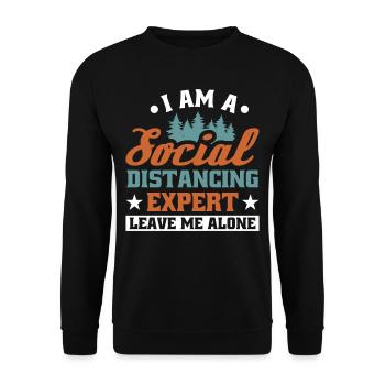 I am a social expert - Unisex Sweatshirt - black - Front - Alina (178cm) & Michal (187cm)