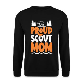 Stolze Scout Mom Scouting Camp Mutter - Unisex Pullover - Schwarz - Vorne - Alina (178cm) & Michal (187cm)