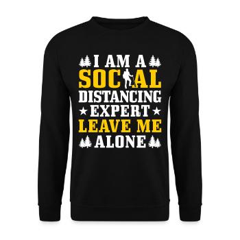 I am a social expert - Unisex Sweatshirt - black - Front - Alina (178cm) & Michal (187cm)