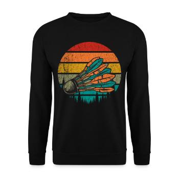 Badminton Lustiger Spruch Herren Badminton Design - Unisex Pullover - Schwarz - Vorne - Alina (178cm) & Michal (187cm)