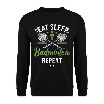 Badminton Lustiger Spruch Herren Badminton Design - Unisex Pullover - Schwarz - Vorne - Alina (178cm) & Michal (187cm)