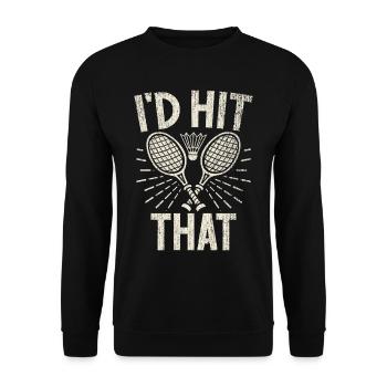 Badminton Lustiger Spruch Herren Badminton Design - Unisex Pullover - Schwarz - Vorne - Alina (178cm) & Michal (187cm)
