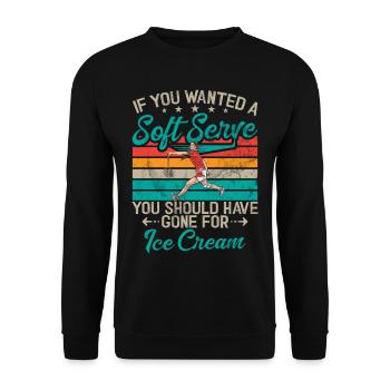 Badminton Lustiger Spruch Herren Badminton Design - Unisex Pullover - Schwarz - Vorne - Alina (178cm) & Michal (187cm)