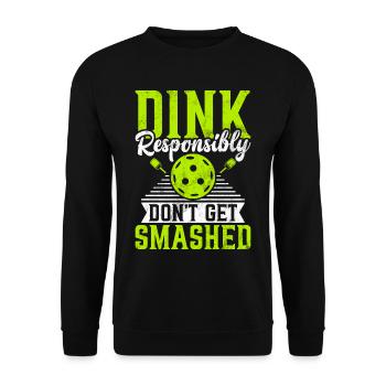 Men's Pickleball Sports Funny Pickleball Design - Unisex Sweatshirt - black - Front - Alina (178cm) & Michal (187cm)