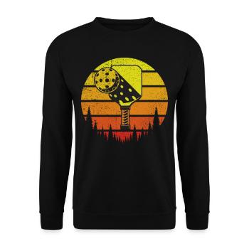 Men's Pickleball Sports Funny Pickleball Design - Unisex Sweatshirt - black - Front - Alina (178cm) & Michal (187cm)