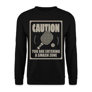 Men's Pickleball Sports Funny Pickleball Design - Unisex Sweatshirt - black - Front - Alina (178cm) & Michal (187cm)
