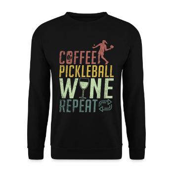 Men's Pickleball Sports Funny Pickleball Design - Unisex Sweatshirt - black - Front - Alina (178cm) & Michal (187cm)